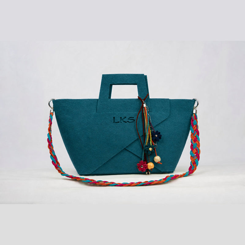 Bolso de Fieltro · Turquesa — bolso de fieltro artesanal LOLIKAS