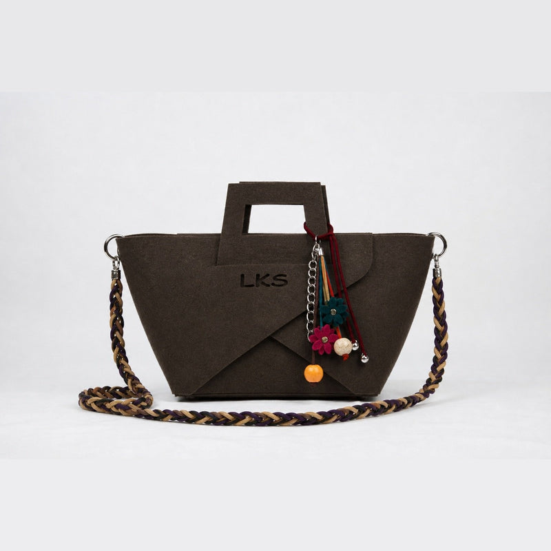 Bolso de Fieltro · Café Oscuro — bolso de fieltro artesanal LOLIKAS