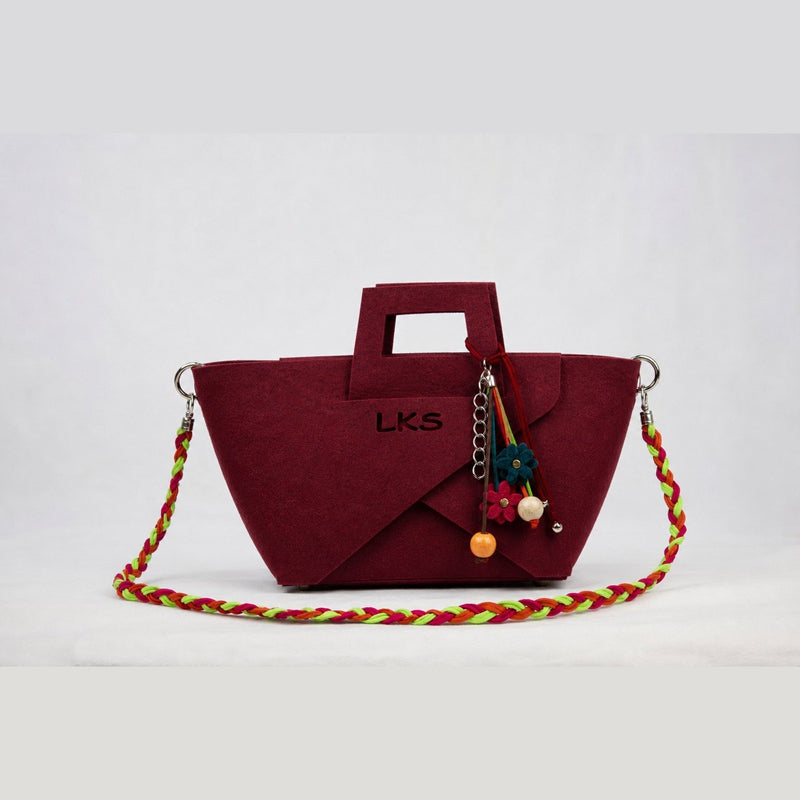 Bolso de Fieltro · Vino — bolso de fieltro artesanal LOLIKAS