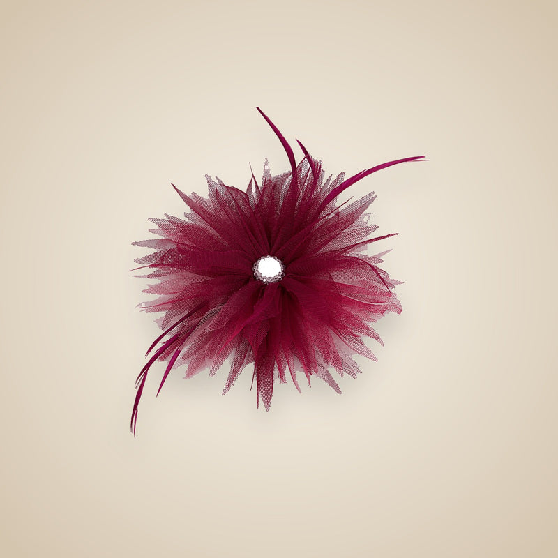 Flor LKS · Pluma Granate — LOLIKAS, complemento hecho a mano