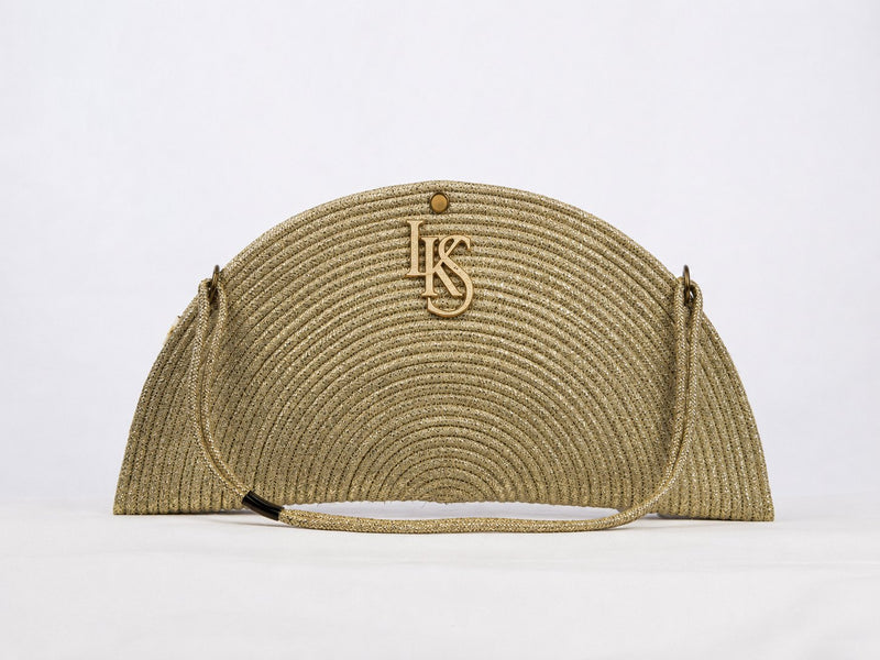 Bolso de Media Luna · Rafia Dorada