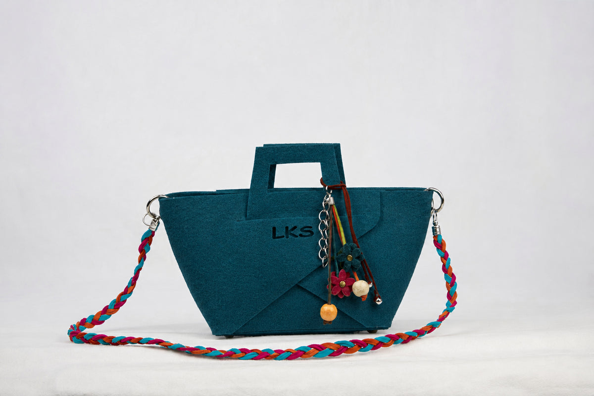 Bolso de Fieltro · Turquesa — bolso de fieltro artesanal LOLIKAS
