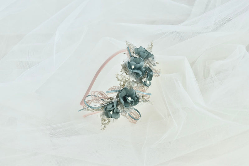 -OFERTA-Diadema-tocado en verde iris y puntilla platino