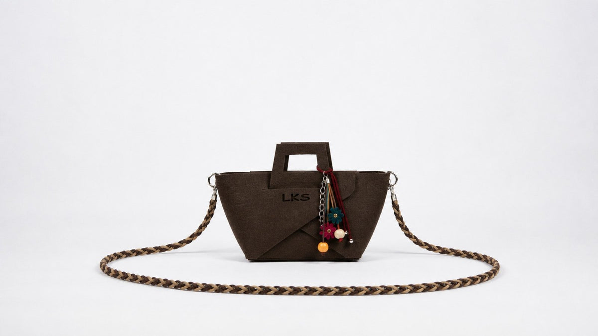 Bolso de Fieltro · Café Oscuro — bolso de fieltro artesanal LOLIKAS