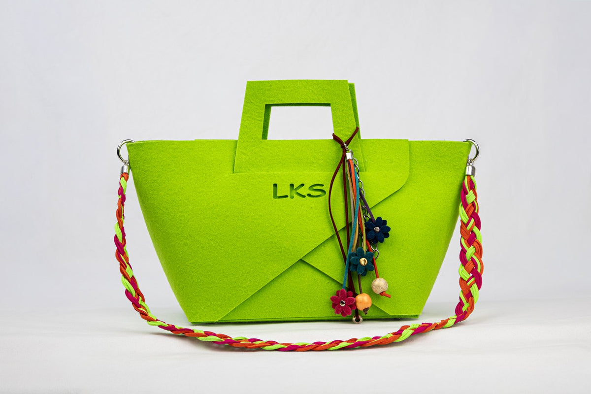 Bolso de Fieltro · Verde Lima — bolso de fieltro artesanal LOLIKAS