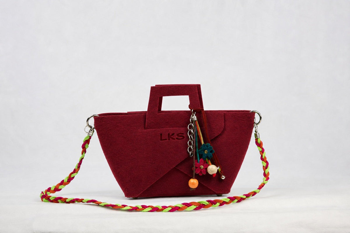 Bolso de Fieltro · Vino — bolso de fieltro artesanal LOLIKAS