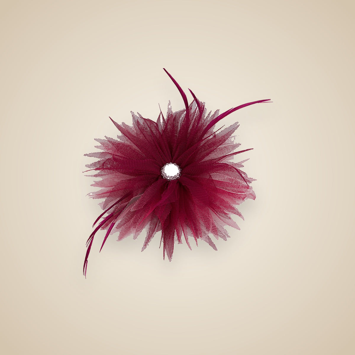 Flor LKS · Pluma Granate — LOLIKAS, complemento hecho a mano
